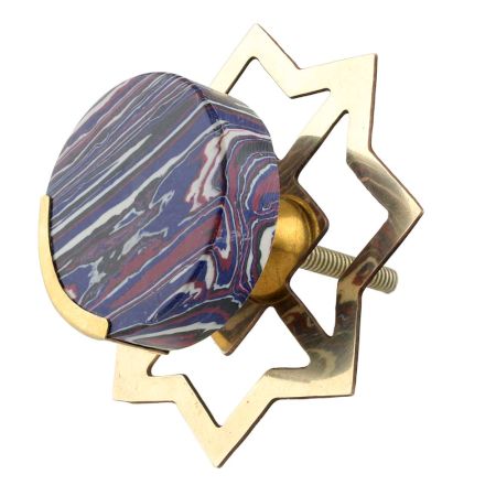 Purple Texture Stone Brass Cabinet knob